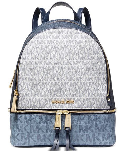 michael kors rhea zip medium backpack admiral|Michael Kors Logo Rhea Zip Medium Backpack .